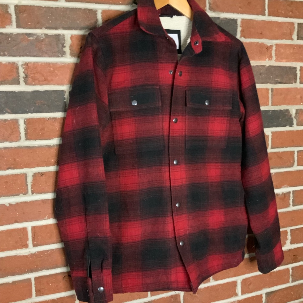 Old Navy Sherpa lined flannel shacket